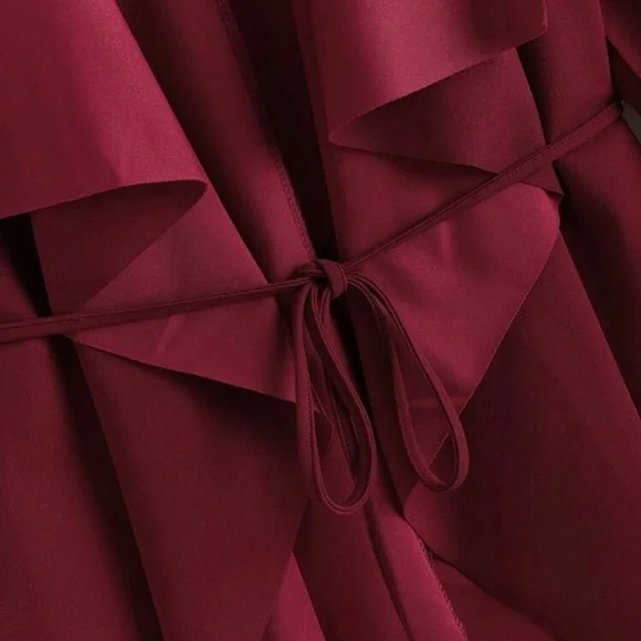 SHEIN Waterfall Collar Asymmetrical Hem
Belted Coat - Picture 4 of 4